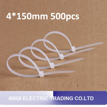 4*150mm 500pcs valge self-locking nailonist kaablisidemed-kõrge kvaliteet