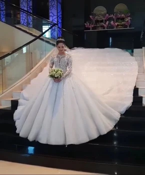 Vestido De Noiva Ensotek Crystal Pits pulmakleit 2022 Pall Kleit Dubai araabia Moslemi Pulmas Kleit Pulma Kleit rüü de mariage