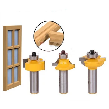 3tk/set ukse plank puidust tööriistad curboard lõikur ruuteri bitti 1/2 varre T-tüüpi ballnose