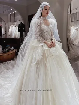 vestidos de novia Printsess Pulmad Kleidid 2022 Beaded High-end Lace Up Hommikumantlid Pruut Custom Made