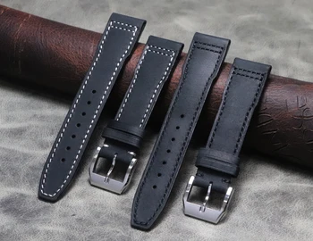 20 21 22mm Black Watch Rihm Käsitöö Meeste Watch Band Ehtne Nahk Vöö muuda Watchbands jaoks iwc seeria Tarvikud