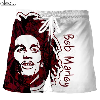 CLOOCL Laulja, Reggae Looja Bob Marley Populaarne Suvel Rannas Püksid 3D Print Mood Meeste Harajuku Hip-Hop lühikesed Püksid Tilk Laevandus