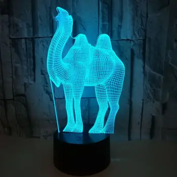 Kaamel teema 3D Lamp LED night light 7 Värvi Muuta Touch Meeleolu Lamp Laste magada kerge jõulukinke