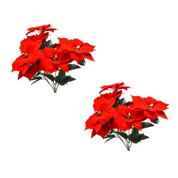 Jõulud Lill, Lilled Poinsettia Punane Kunstlik Kord Võltsitud Lille Kimbud Simulatsiooni Centerpiecespicks Pärg Silk