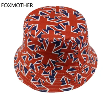 FOXMOTHER Uus Vintage Ühendkuningriik USA Lipu Print Kalamees Mütsid Kopp Kalapüügi Mütsid Mens