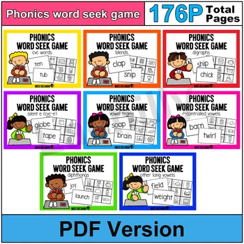 8books Phonics Sõna Püüda Mängu lapsed teise lapse õppimine mänguasjad inglise CVC sõna & segud & Digraphs phonics mäng töövihik