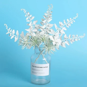 Valge Kunstlik Plastikust Mini Lilled Taimede Kõrge Kvaliteediga Võltsitud Filiaalid Mahlakad Kodu Rõdu Tabel Teenetemärgi Väikesed Taimed