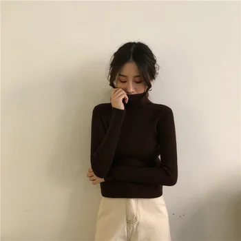 2021 Sügis-Talve Kollektsiooni Naiste Kampsunid Uus Korea Slim Naiste Pullover Kootud Kampsun Tahke Jumper Pehme Soe Tõmba Femme 16675