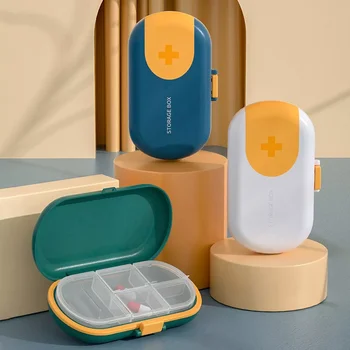 Kaasaskantav Pill Box Tablett Pilleri Karp Dispenser Meditsiin Kastid Serveerimiseks Esmaabivahendite Komplekt Korraldaja