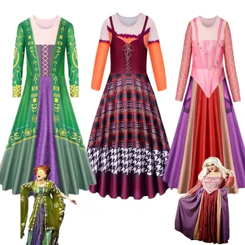 Hocus Pocus2 kleit Halloween Cosplay Sobiks Seelik Tüdrukud Dress Õnnelik Purim Sünnipäev Tüdruk Printsess Kleit Tüdruk Partei Riided
