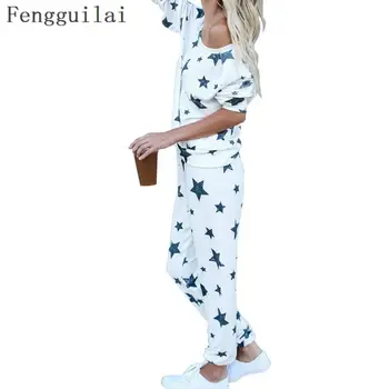 Naiste Sügis-Talv Pidžaama Pehme Mugav Trükkimine Kodus Ülikond Naiste Puuvillane Pyjama Sleepwear Pidžaama Naine