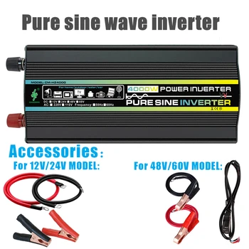 Pure Sine Wave Inverter 12V 220V 4000W DC 24V AC 220V Power Car Inverter Converte LED Display Adapter Converter Eest