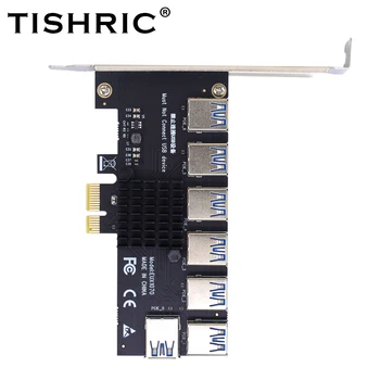 TISHRIC Ärkaja Kordaja HUB PCIE 1X 7 USB 3.0 Sadama Laiendamine Kaart PCIE Ärkaja 009S Pluss BTC ETH Kaevandamine Kaevur