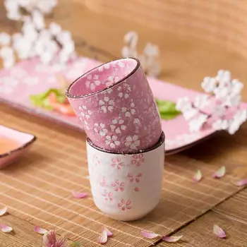Sakura Muster, Keraamika Tee Kohv Kruus Veini Klaaside Vee Tassi Mahla, Piima Tassi Cafe Kaasaskantav Drinkware Jaapani Stiilis