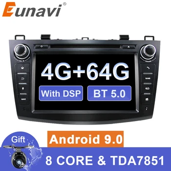 Eunavi Android 9 Auto DVD MAZDA 3 2007-2012 2 din Multimeedia raadio stereo mängija gps navigation 1024*600 HD dsp Okta core