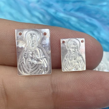 10tk/palju 8x11mm 12x16mm Looduslikud Püha Südame Jeesuse Ema Medal Pärl Kest Jeesuse Ema Pearl DIY Ehted