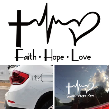Usk, Lootus, Armastus Vinüül Kleebis Auto Cartoon Jeesus Kristliku Religioosse Piibli Salm Auto Akna Keha Kaunistamine