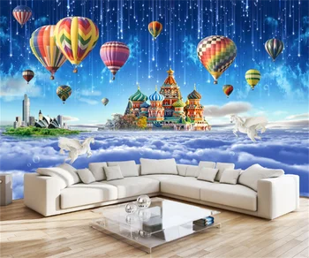 Ilus tähine taevas 3D tapeet Euroopa ja Ameerika koomiks lossi laste tuba taust seinamaaling mööbli kaunistamiseks