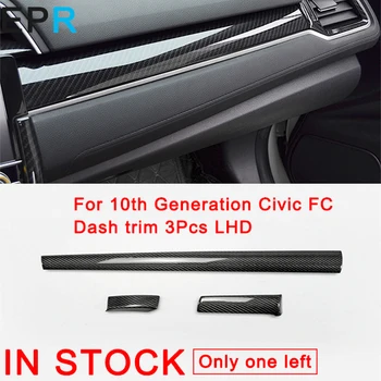 10. Põlvkonna Civic FC süsinikkiust Kriips sisekujundus 3tk LHD Honda Läikiv Kiudaineid Sisekujundus