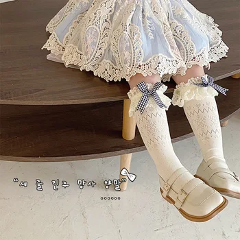 Tüdruk Sokid 2022 Uusi Suvel Silma Sokid Õhukesed Vibu Laste Sokid Lolita Pits Põlve-tõusud Lastele Printsess Õpilane Sokid