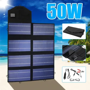 SunPower 50W päikesepaneel Kaasaskantav Kokkupandav Laadija Aku Telefoni Sülearvuti Kerge Telkimine Väljas