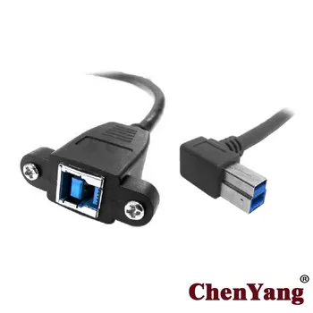 Chenyang Parem Nurk 90 Kraadi B Tüüpi Mees, Et USB 3.0 Tagasi Panel Mount B Tüüpi Naine pikendusjuhe 0,5 m