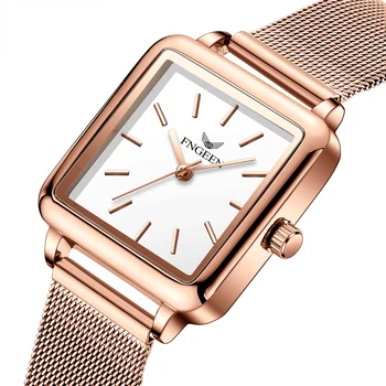 Uus Square Naiste Luksus Brändi Vaadata Kvarts Daamid Rose Gold Watch Käekell Naiste Mood Käevõru Kellad Kell Reloj Mujer