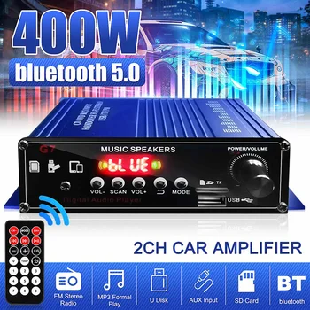 400W Mini 2.0 Kanaliga Digitaalne Võimendi, bluetooth 5.0 Vastuvõtja USB Muusikamängija, Stereo Kodus Auto Marine Audio Võimendid AUX FM