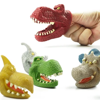 Dinosaurus Nuku Kindad Sõrme Nukud Mänguasi Mudel Looma Pea Käsi Nukud Silikoon Uudsus Joonis Haridus Lugu Prop Kid Mänguasi