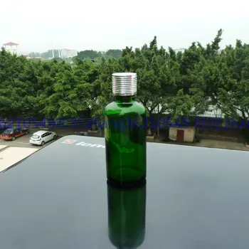 20pcs 50ml roheline Klaas eeterlik Õli Pudel läikiv hõbedane alumiinium kork, roheline 50 ml klaas tühi eeterlik Õli Konteiner