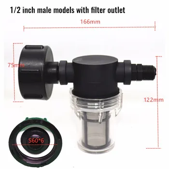 Ima Mustust Ton Barrel Filter Pistik Adapteriga Vooliku PE Jäme Seadmed Vidin Aed Ühised Osad 60mm/2.36 aastal