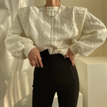 Obrix Naine Bohemian Streetwear Kootud Kampsun Magus Korea Fashion O-Kaeluse Jaoks Täielik Varruka Trendikas Pullover Naistele