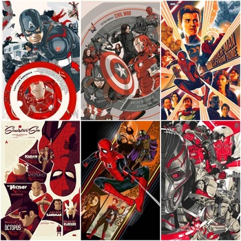 DIY 5D Diamond Värvimine Disney Marvel Avengers Spiderman Iron Man ristpistes Tikand Täielik Teemant Mosaiik Home Decor Kingitused