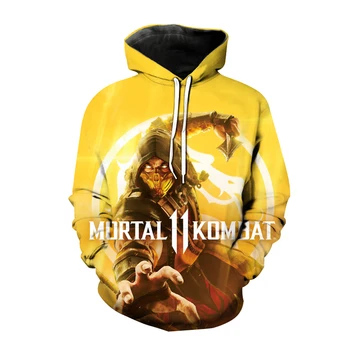 Mortal Kombat Hupparit 3D Print Võitlus Mäng, Sviitrid Poisid Tüdrukud Karikatuurid Kapuutsiga Pusad Kids Fashion Pulloverid Riided