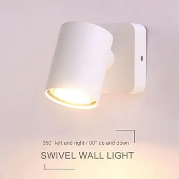 Magamistuba Öö Metallist Seina Lamp Kaasaegne Minimalistlik Lugemise Pöörlev Valge Tähelepanu keskpunktis elutuba Valgustus LED Dekoratiivne Lamp