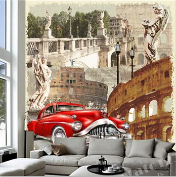 Uusima 3D-murals,Euroopa ja Ameerika retro dekoratiivset maali de papel parede elutoas diivan ja TV seina, magamistoas tapeet.